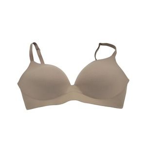 Luvlette Tan Seamless Adjustable Straps Lightly Lined Wire Free Bra Size 80E